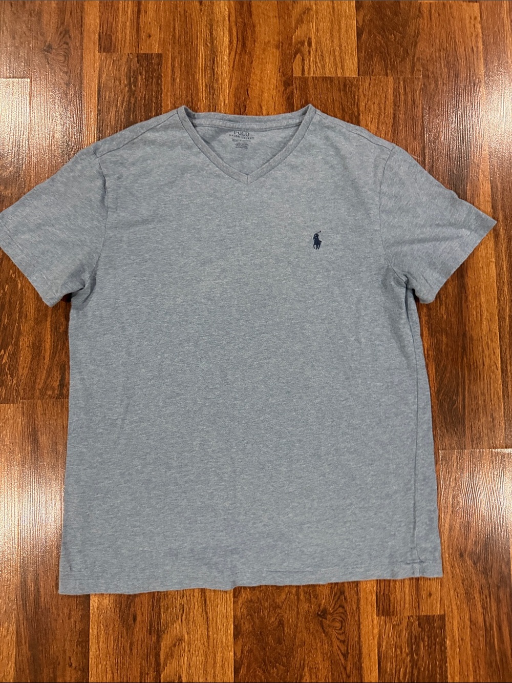 Polo by Ralph Lauren Heather Gray V-Neck Tee with Navy Pony